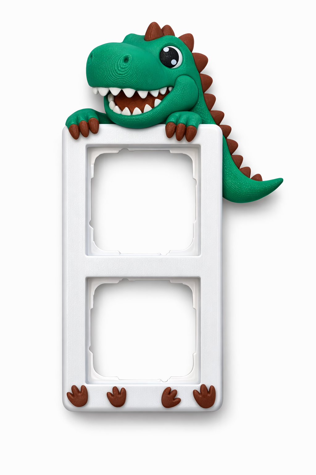T-Rex Steckdosenrahmen für Gira System 55 – Kinderzimmer Steckdosenblende mit 3D Dino