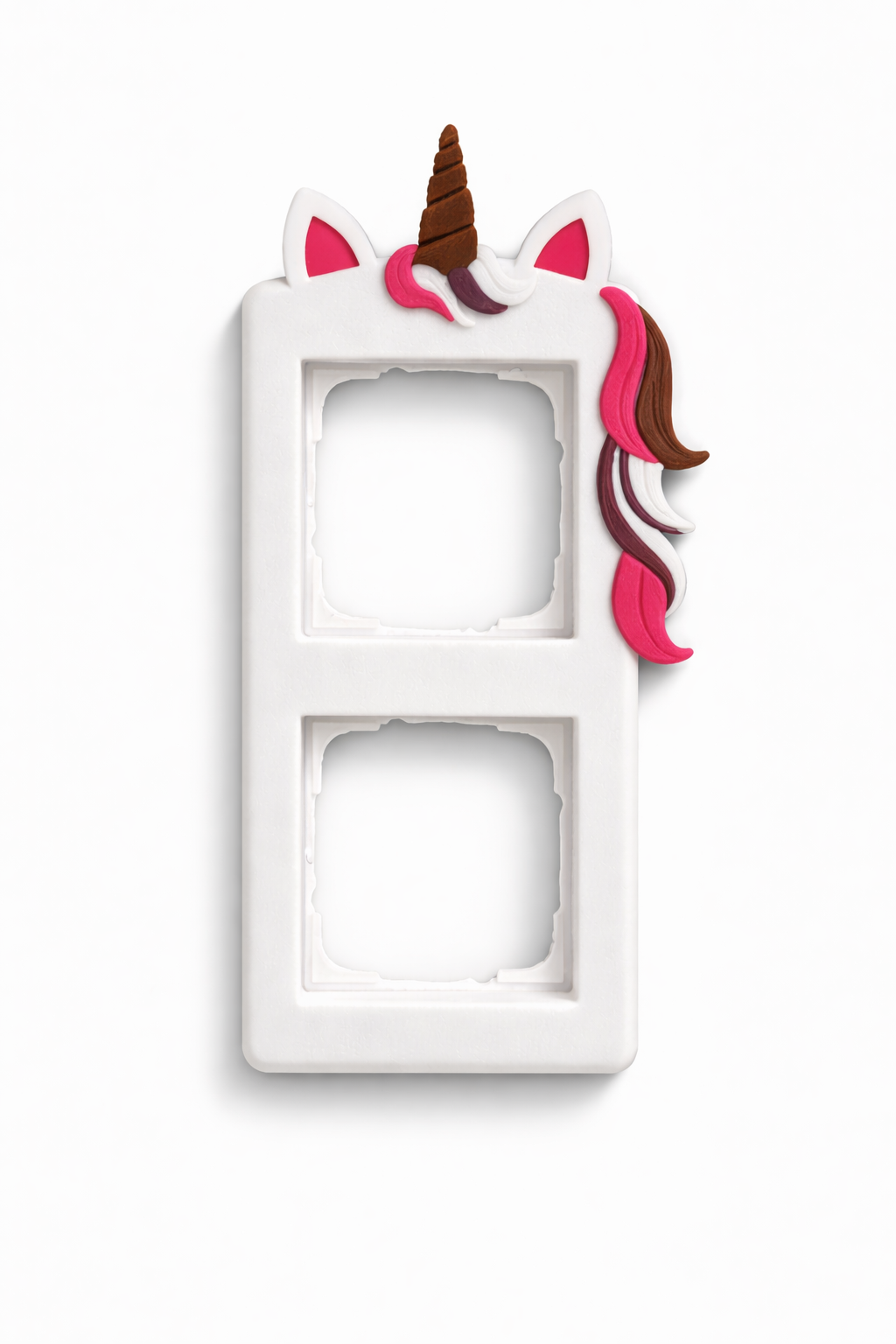 Einhorn Steckdosenrahmen für Gira System 55 – Kinderzimmer Steckdosenblende mit 3D Einhorn